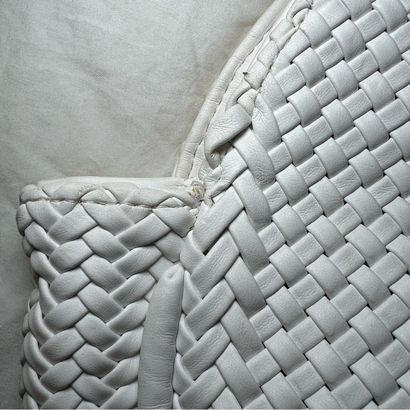 Anthropologie Alison White Woven Shoulder Bag Purse Tote - Picture 7 of 15